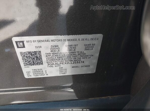 3GKALPEX2LL215174 2020 GMC TERRAIN Brown Вид підкапотного простору