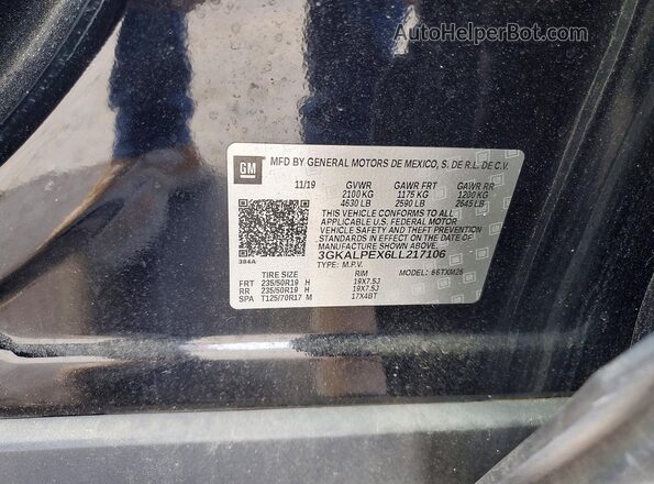 3GKALPEX6LL217106 2020 GMC TERRAIN Black 