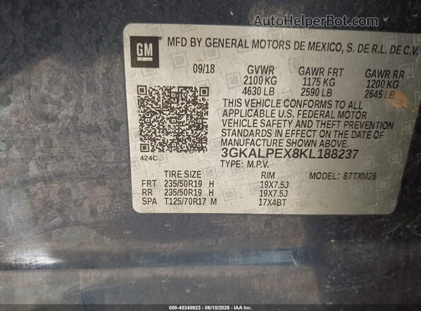 3GKALPEX8KL188237 2019 GMC TERRAIN Blue Engine compartment view