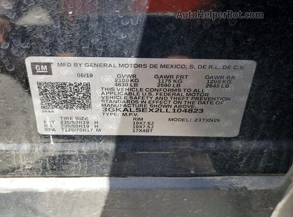 3GKALSEX2LL104823 2020 GMC TERRAIN Black 