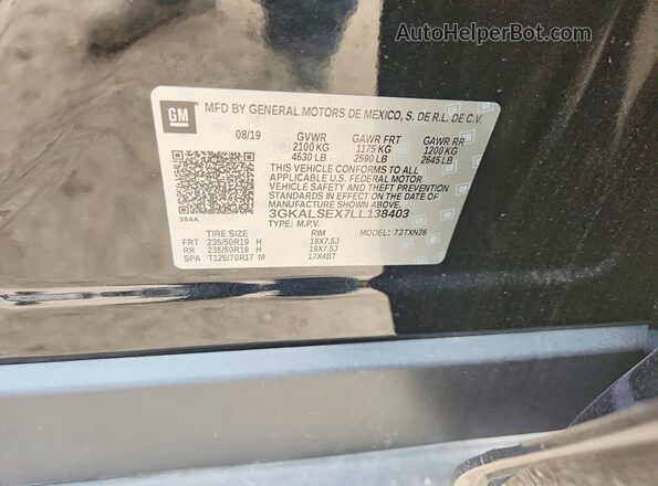 3GKALSEX7LL138403 2020 GMC TERRAIN Black სალონის 360-გრადუსიანი ხედი
