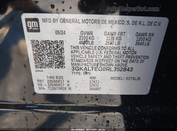 3GKALTEG0RL352843 2024 GMC TERRAIN Черный Вид подкапотного пространства