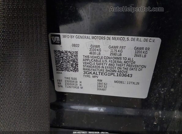 3GKALTEG1PL103643 2023 GMC TERRAIN Black Engine compartment view