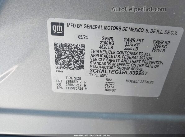 3GKALTEG1RL339907 2024 GMC TERRAIN Gray 