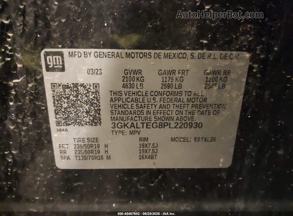 3GKALTEG8PL220930 2023 GMC TERRAIN Black Engine compartment view