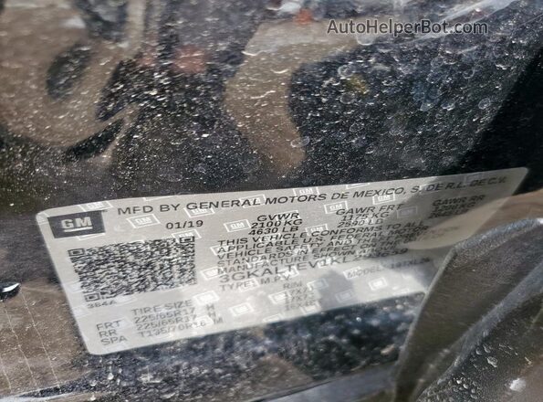 3GKALTEV1KL293659 2019 GMC TERRAIN Black Вид підкапотного простору