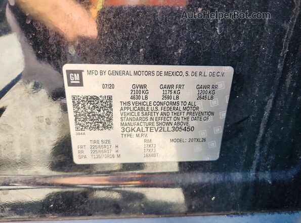 3GKALTEV2LL305450 2020 GMC TERRAIN Black სალონის 360-გრადუსიანი ხედი