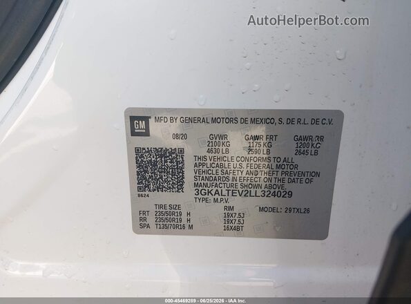 3GKALTEV2LL324029 2020 GMC TERRAIN Белый Вид подкапотного пространства