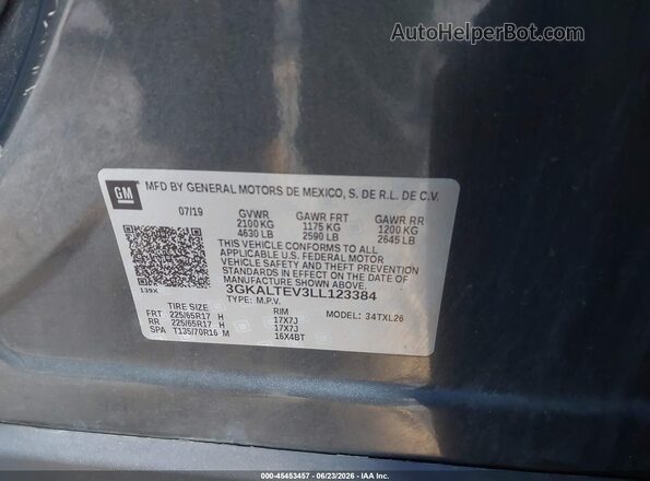 3GKALTEV3LL123384 2020 GMC TERRAIN Gray Widok komory silnika