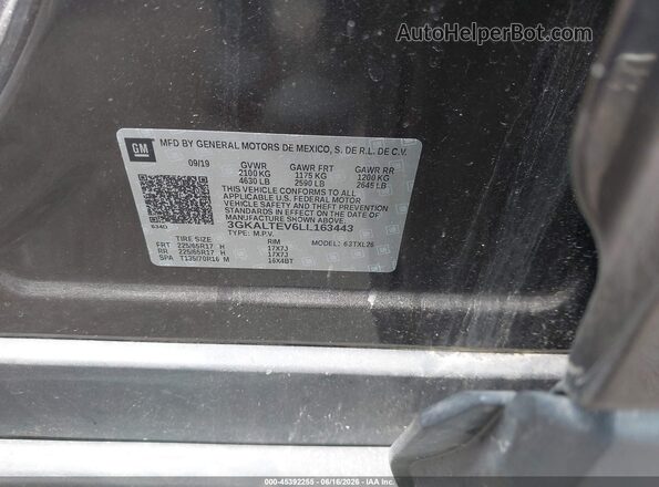 3GKALTEV6LL163443 2020 GMC TERRAIN Коричневый Вид подкапотного пространства