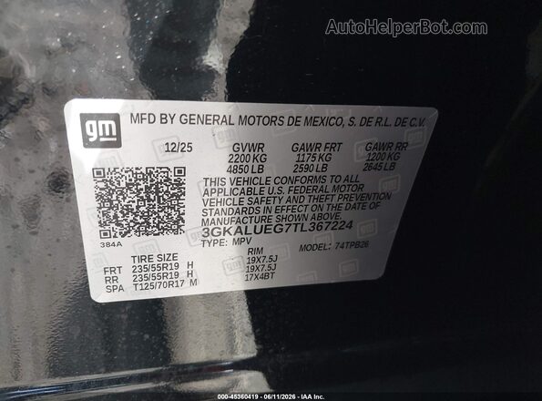 3GKALUEG7TL367224 2026 GMC TERRAIN Black Engine compartment view