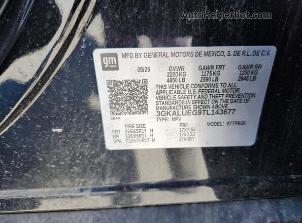 3GKALUEG9TL143677 2026 GMC TERRAIN Black VIN sticker view