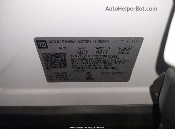 3GKALVEG0PL209352 2023 GMC TERRAIN White Շարժիչի բաժամունքի տեսք