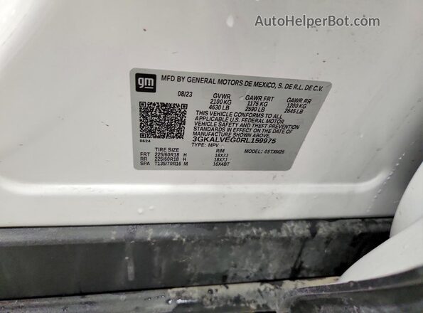 3GKALVEG0RL159975 2024 GMC TERRAIN White VIN կոդի պիտակի տեսք