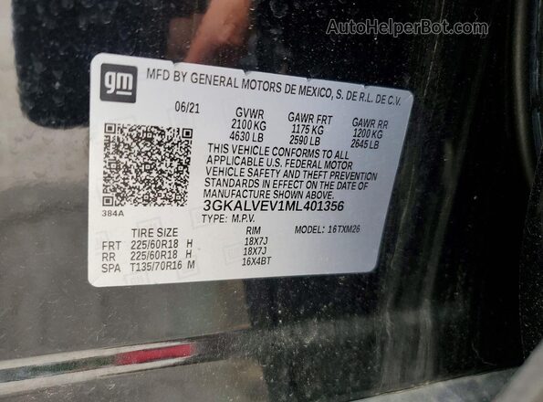 3GKALVEV1ML401356 2021 GMC TERRAIN Black 