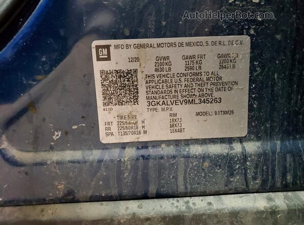 3GKALVEV9ML345263 2021 GMC TERRAIN Blue სალონის 360-გრადუსიანი ხედი