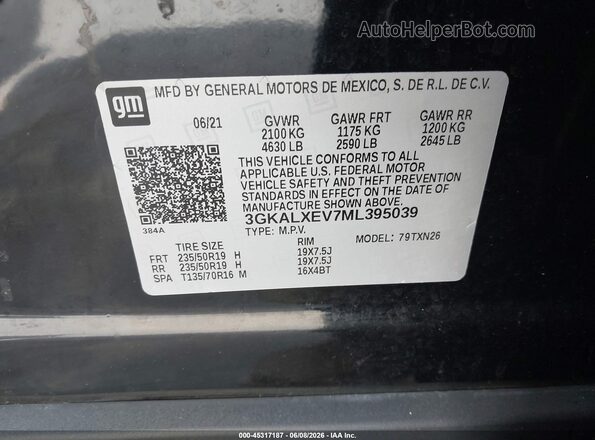 3GKALXEV7ML395039 2021 GMC TERRAIN Black Вид підкапотного простору