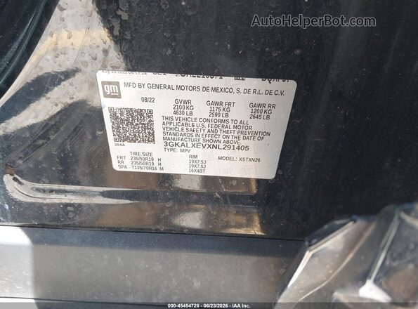 3GKALXEVXNL291405 2022 GMC TERRAIN Black Вид підкапотного простору
