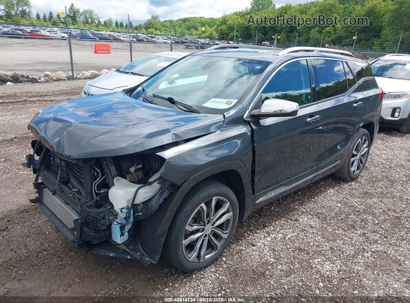 3GKALXEX8JL286523 2018 GMC TERRAIN Gray Առջևի ձախ երեք քառորդ տեսարան