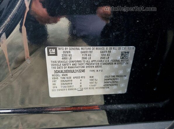 3GKALXEX8JL312246 2018 GMC TERRAIN Black 