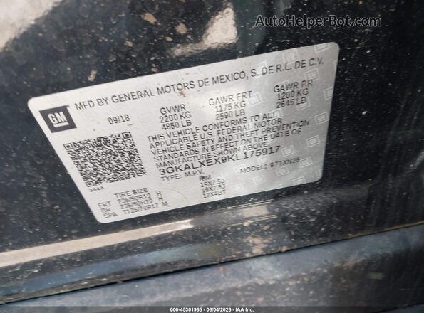 3GKALXEX9KL175917 2019 GMC TERRAIN Black ძრავის განყოფილების ხედი
