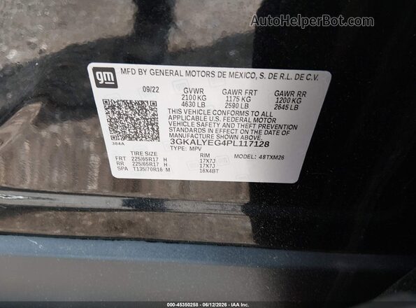 3GKALYEG4PL117128 2023 GMC TERRAIN Black Widok komory silnika