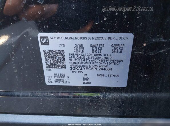 3GKALYEG5PL244664 2023 GMC TERRAIN Черный Вид подкапотного пространства