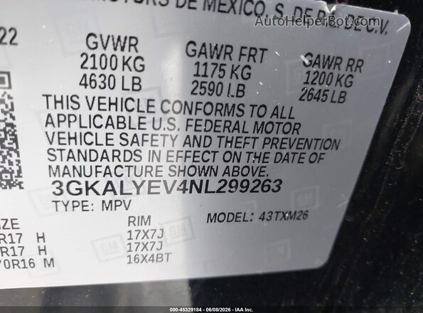3GKALYEV4NL299263 2022 GMC TERRAIN Черный Вид подкапотного пространства