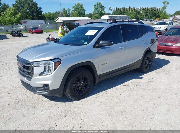 3GKALYEV8NL248476 2022 GMC TERRAIN Silver წინა მარცხენა ხედი სამი მეოთხედიდან