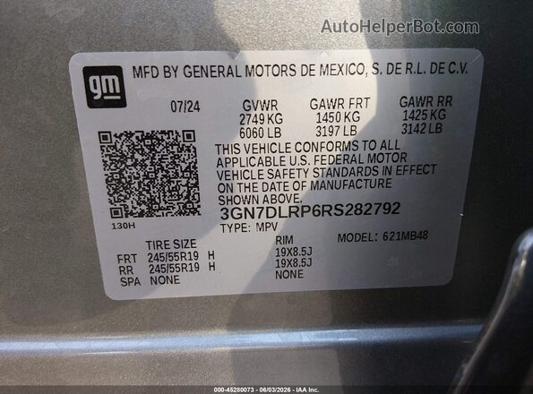 3GN7DLRP6RS282792 2024 CHEVROLET EQUINOX Silver Շարժիչի բաժամունքի տեսք