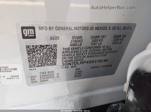 3GN7DLRPXSS178148 2025 CHEVROLET EQUINOX Белый Вид подкапотного пространства