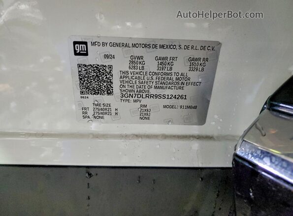 3GN7DLRR9SS124261 2025 CHEVROLET EQUINOX White Панорамний вид салону 360°