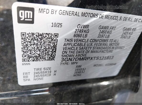 3GN7DMRPXTS121813 2026 CHEVROLET EQUINOX Black Вид підкапотного простору