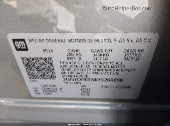 3GN7DRRR8RS266856 2024 CHEVROLET EQUINOX Серый Вид подкапотного пространства