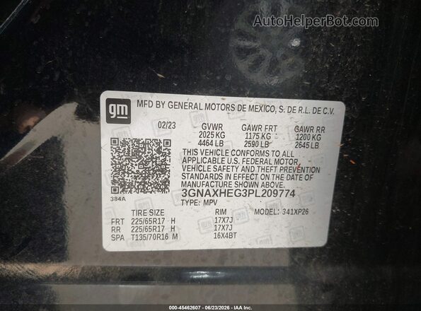 3GNAXHEG3PL209774 2023 CHEVROLET EQUINOX Black Вид підкапотного простору