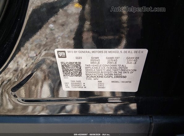 3GNAXHEG5PL190550 2023 CHEVROLET EQUINOX Черный Вид подкапотного пространства
