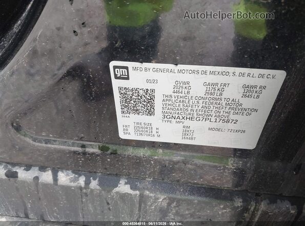 3GNAXHEG7PL175872 2023 CHEVROLET EQUINOX Black Vista del compartimento del motor