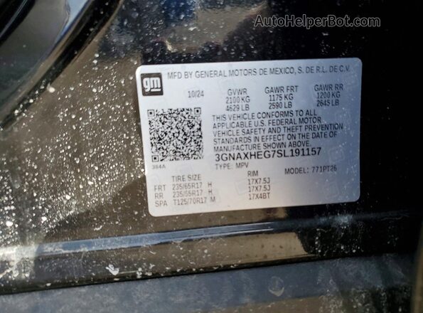3GNAXHEG7SL191157 2025 CHEVROLET EQUINOX Black Engine compartment view