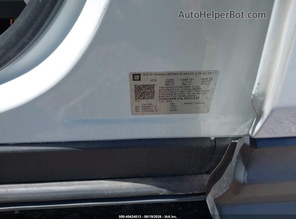 3GNAXHEV5LS515132 2020 CHEVROLET EQUINOX White Вид підкапотного простору