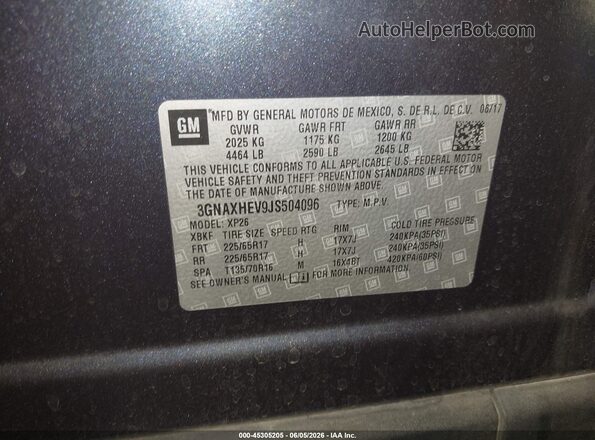 3GNAXHEV9JS504096 2018 CHEVROLET EQUINOX Blue 