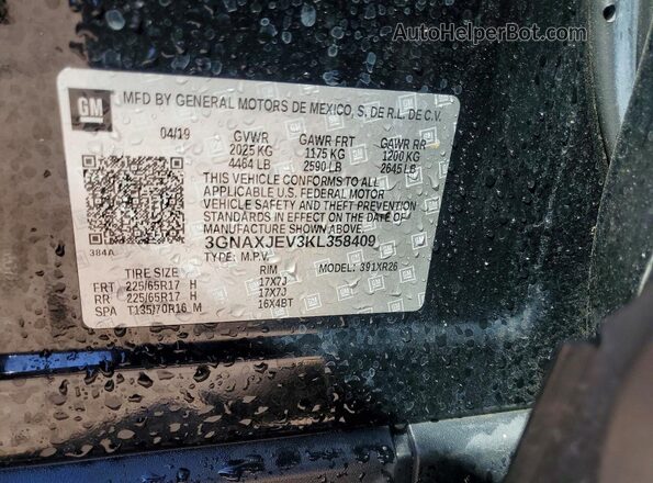 3GNAXJEV3KL358409 2019 CHEVROLET EQUINOX Black Սալոնի 360 աստիճան տեսք