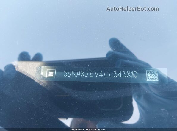 3GNAXJEV4LL343810 2020 CHEVROLET EQUINOX Blue Շարժիչի բաժամունքի տեսք