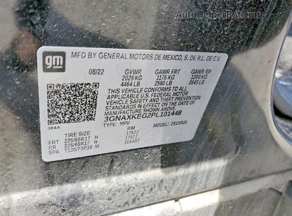 3GNAXKEG2PL101448 2023 CHEVROLET EQUINOX Черный 