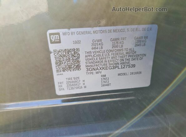 3GNAXKEG3PL127539 2023 CHEVROLET EQUINOX Black Engine compartment view