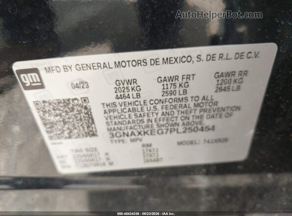 3GNAXKEG7PL250454 2023 CHEVROLET EQUINOX Black Вид підкапотного простору