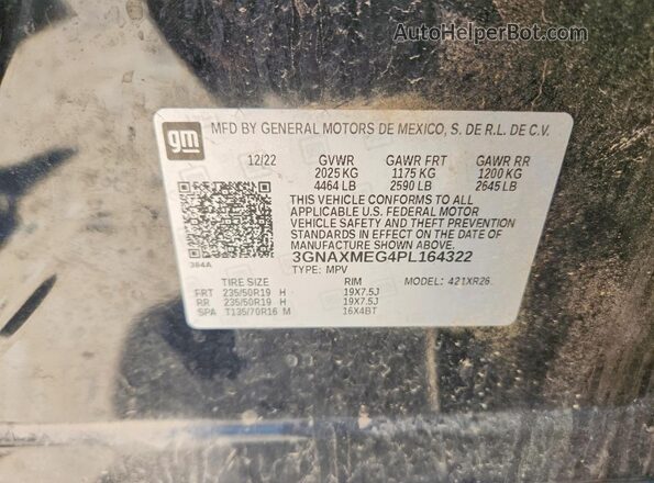 3GNAXMEG4PL164322 2023 CHEVROLET EQUINOX Black Սալոնի 360 աստիճան տեսք