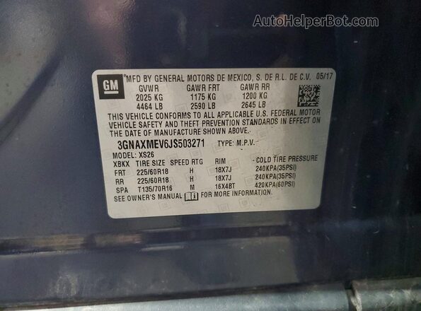3GNAXMEV6JS503271 2018 CHEVROLET EQUINOX Blue სალონის 360-გრადუსიანი ხედი