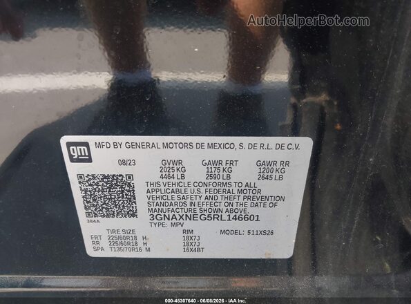 3GNAXNEG5RL146601 2024 CHEVROLET EQUINOX Black ძრავის განყოფილების ხედი