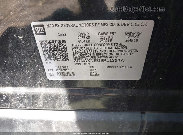 3GNAXNEG9PL130477 2023 CHEVROLET EQUINOX Black Вид підкапотного простору