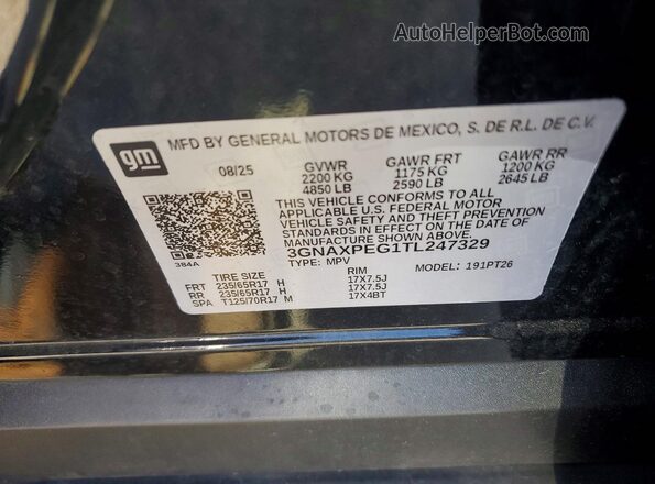 3GNAXPEG1TL247329 2026 CHEVROLET EQUINOX Black სალონის 360-გრადუსიანი ხედი